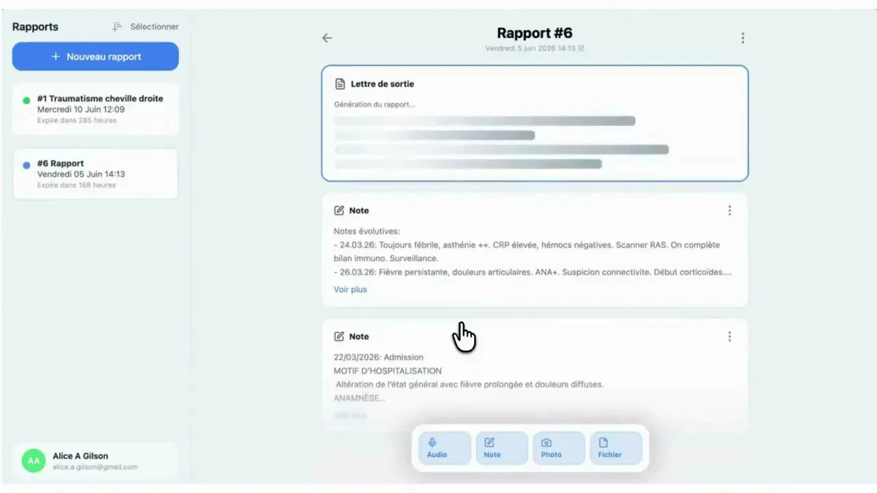 Generate a discharge letter with medical coding suggestions (video)